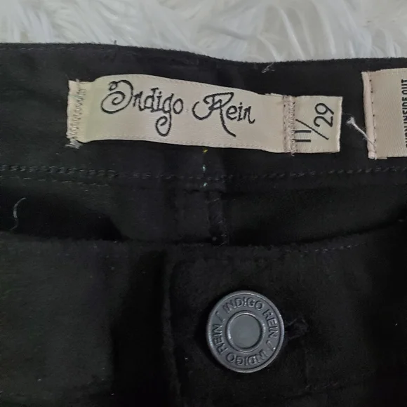 NWT!! INDIGO REIN BLACK VELVET SMOOTH MEDIUM RISE FUT & FLARE BELL BOTTOMS! - Picture 14 of 16